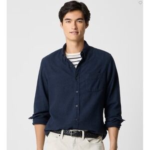 J Crew Shirt Men Medium Blue Brushed Twill Button Down Long Sleeve Cotton CL425